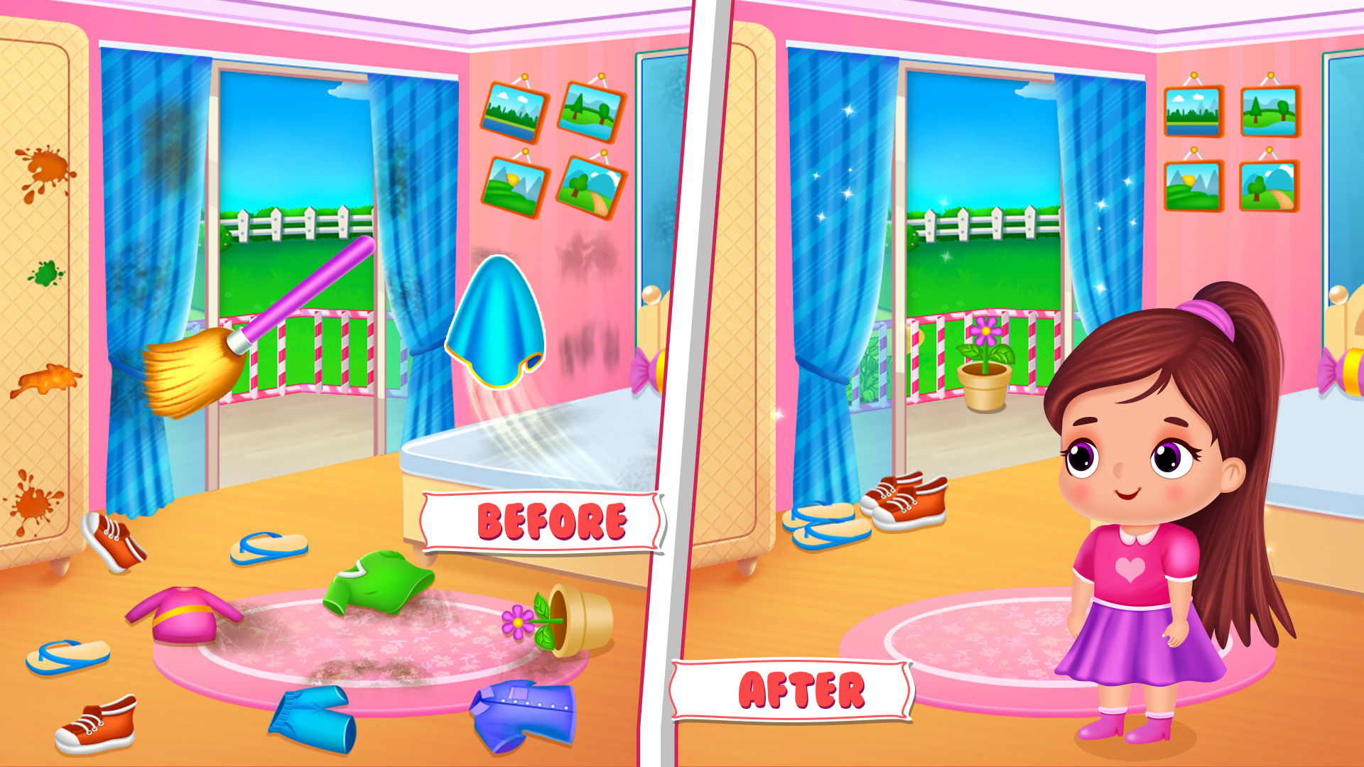 candy house cleaning for girls Game Screenshot