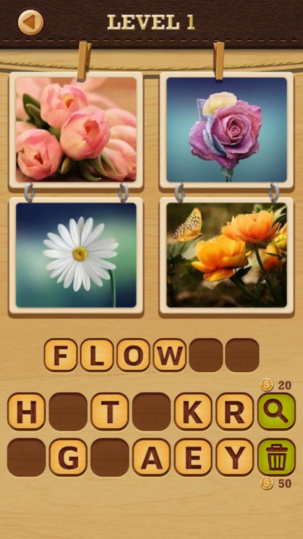 4 Pics Puzzle: Guess 1 Word遊戲截圖