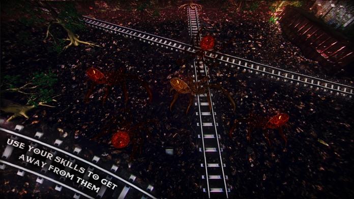 Scary Spider Train Rails Dark Game Screenshot