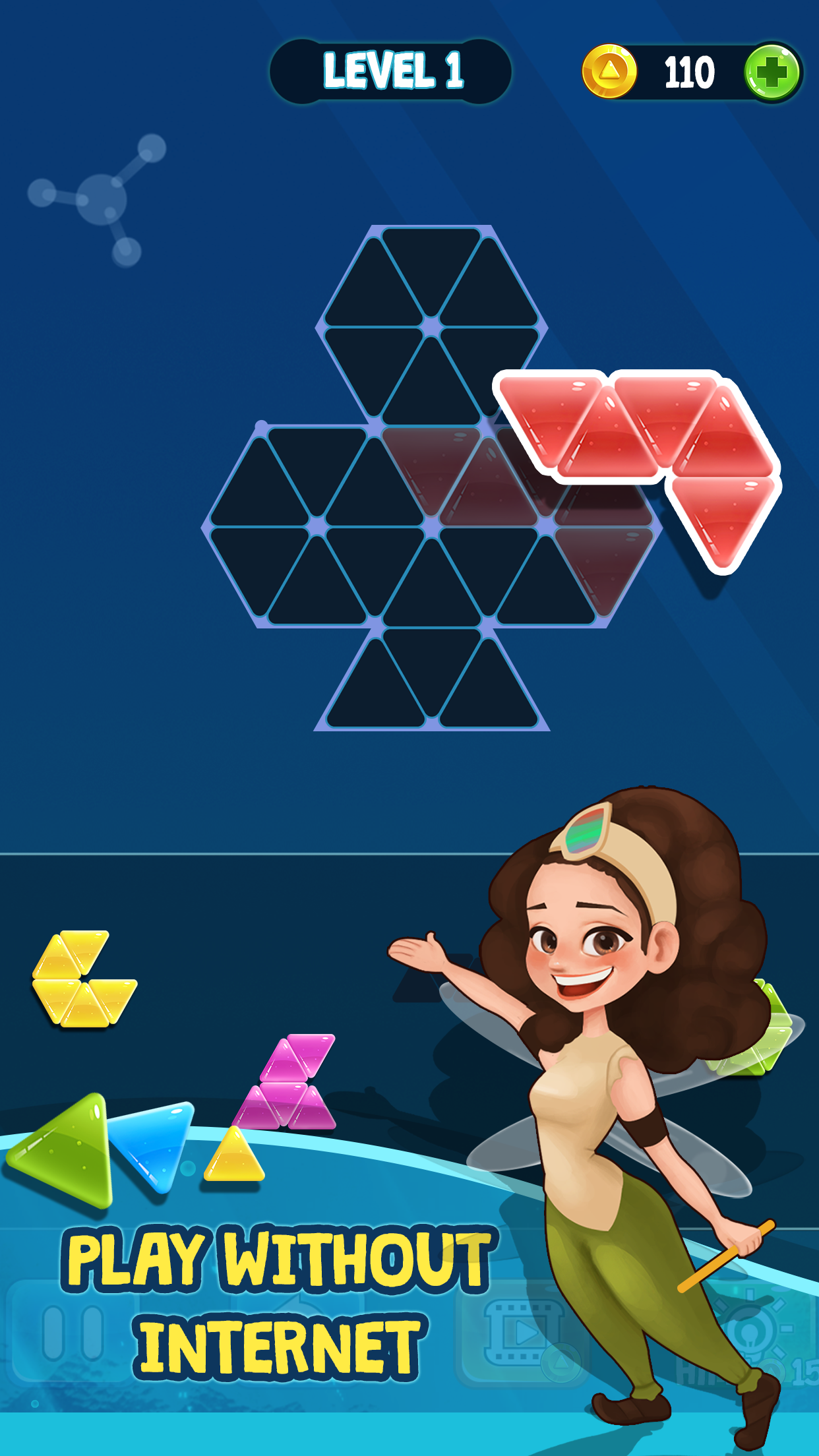 Screenshot 1 of Dreieck-Tangram-Gehirn-Block-Puzzle 