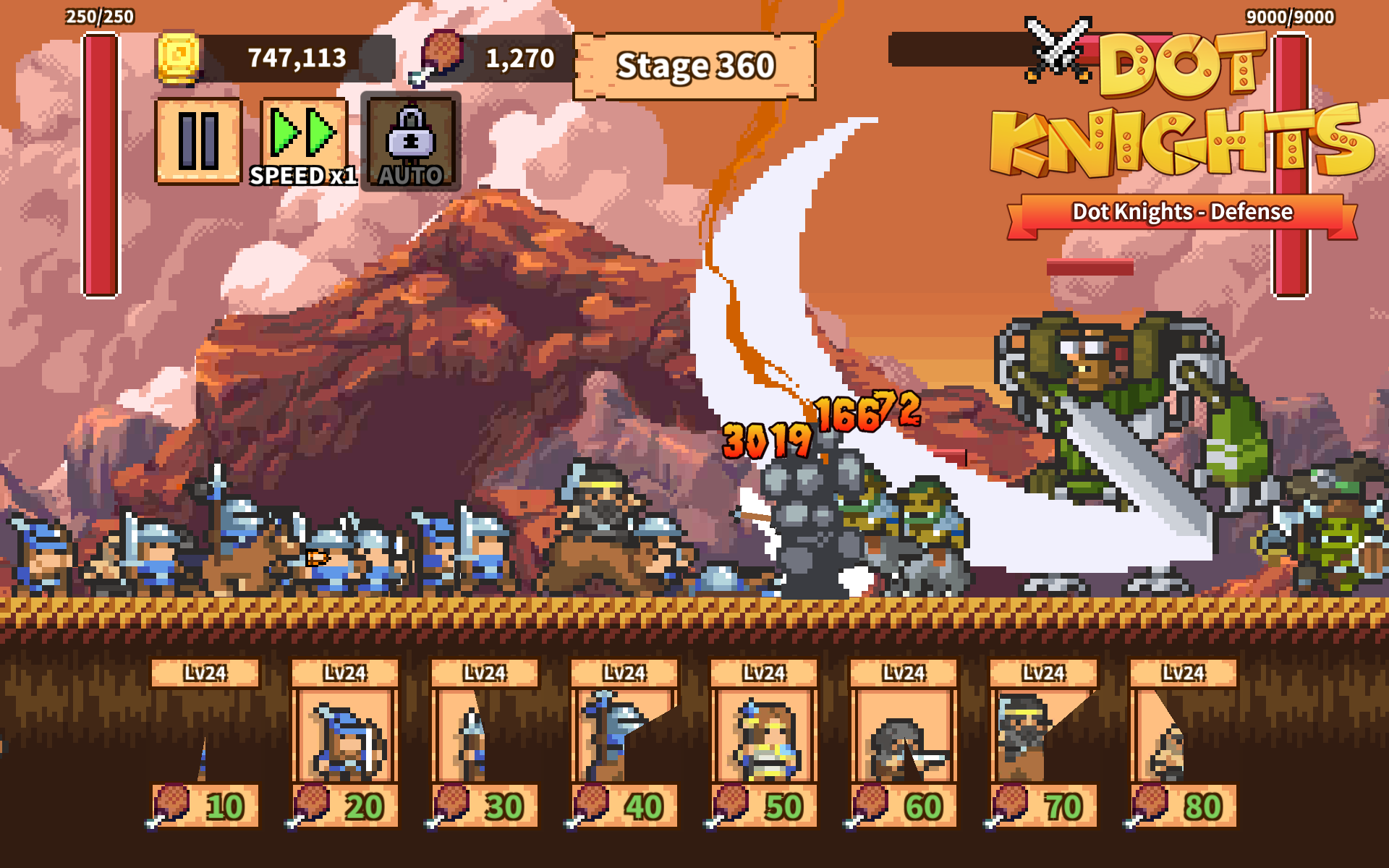 Dot Knights: Pixel Defense War Game Screenshot