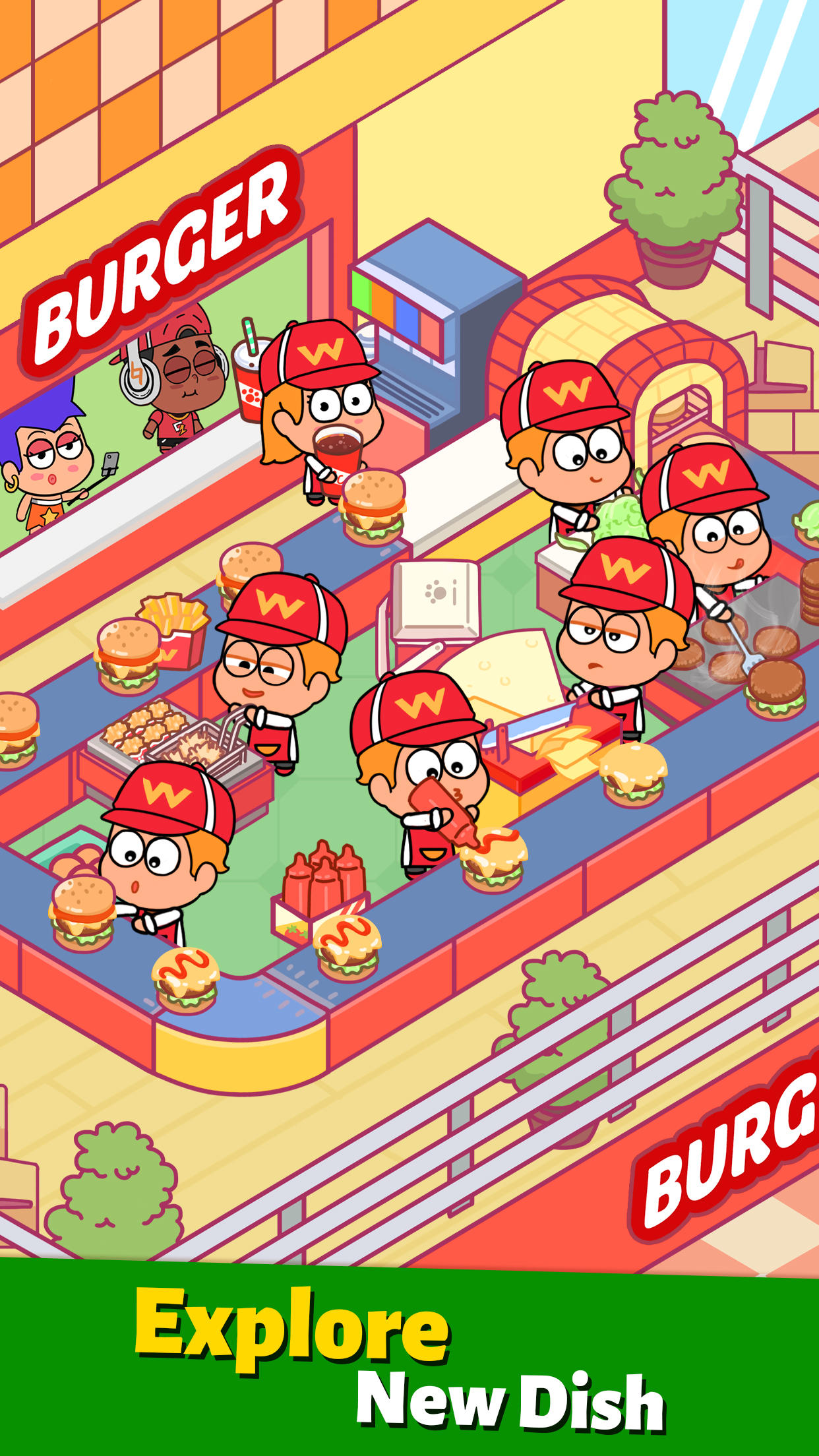 Cuplikan Layar Game Idle Burger Tycoon-Burger shop