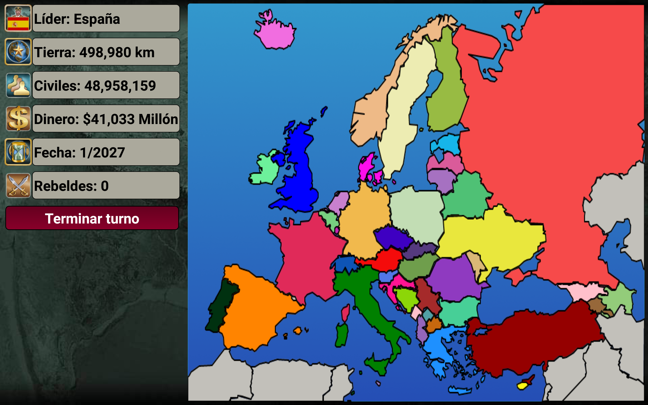 Captura de Pantalla del Juego Imperio de Europa