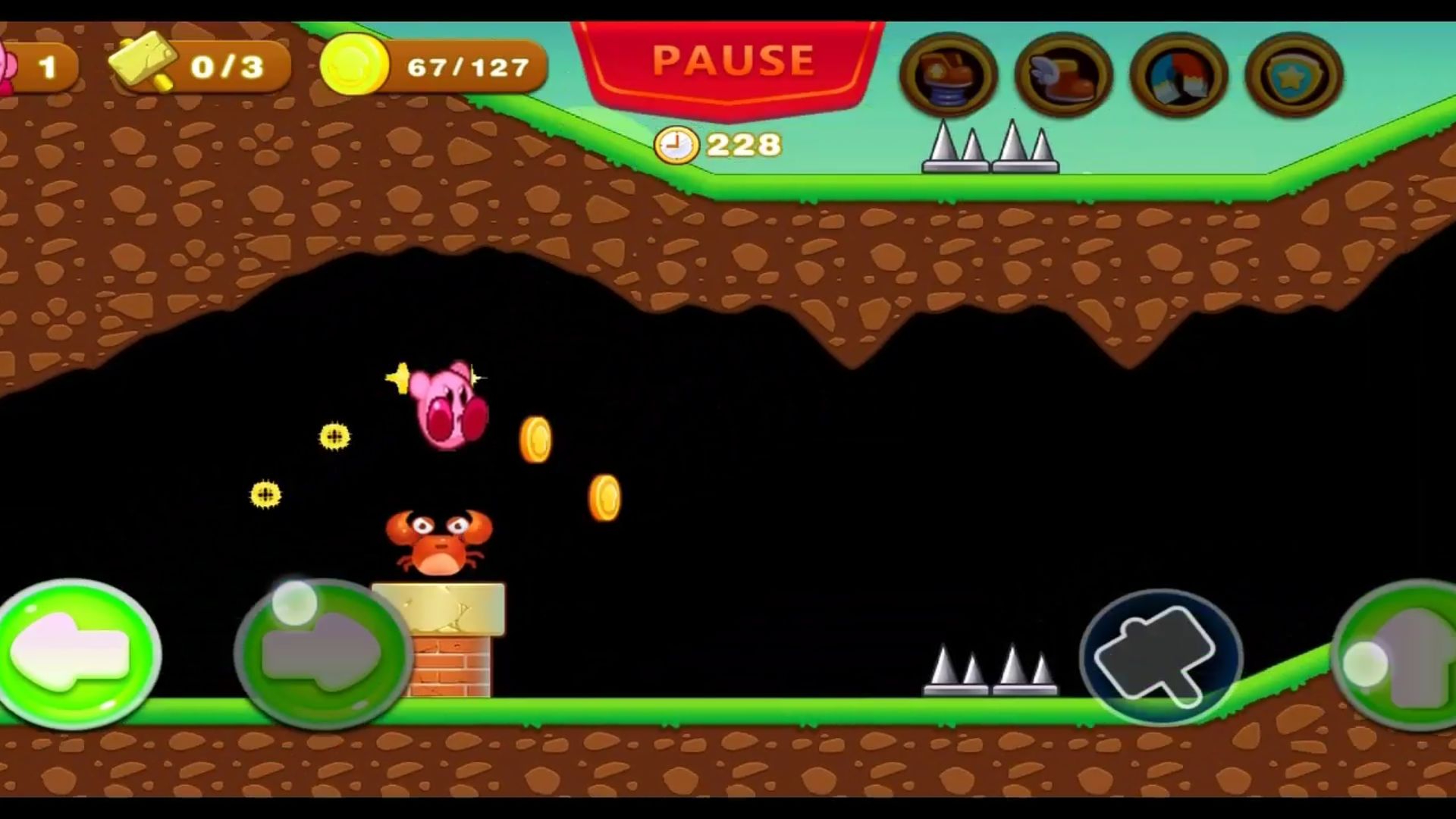 Screenshot of Kirby journey in the stars land