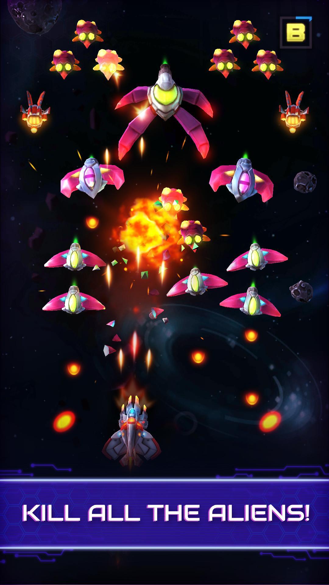 Screenshot 1 of 霓虹宇宙：入侵者射擊遊戲 0.0.125
