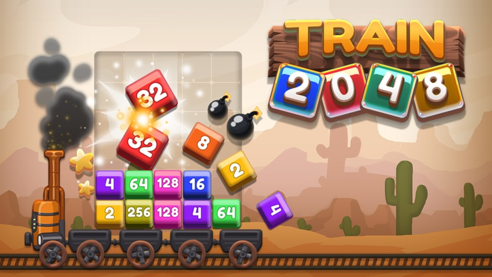 Train 2048 Game Screenshot