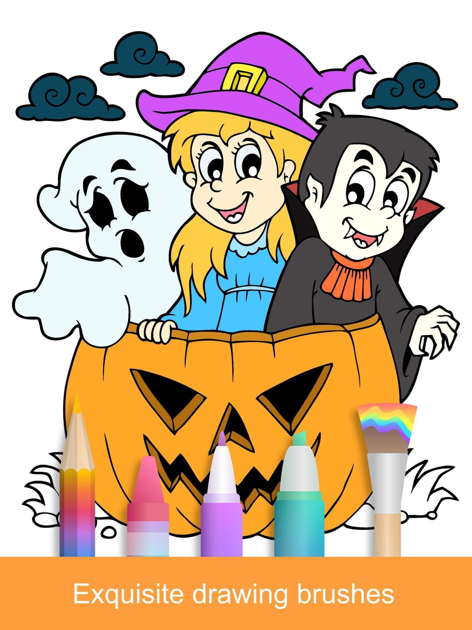 Cuplikan Layar Game 2025 Halloween Coloring Books