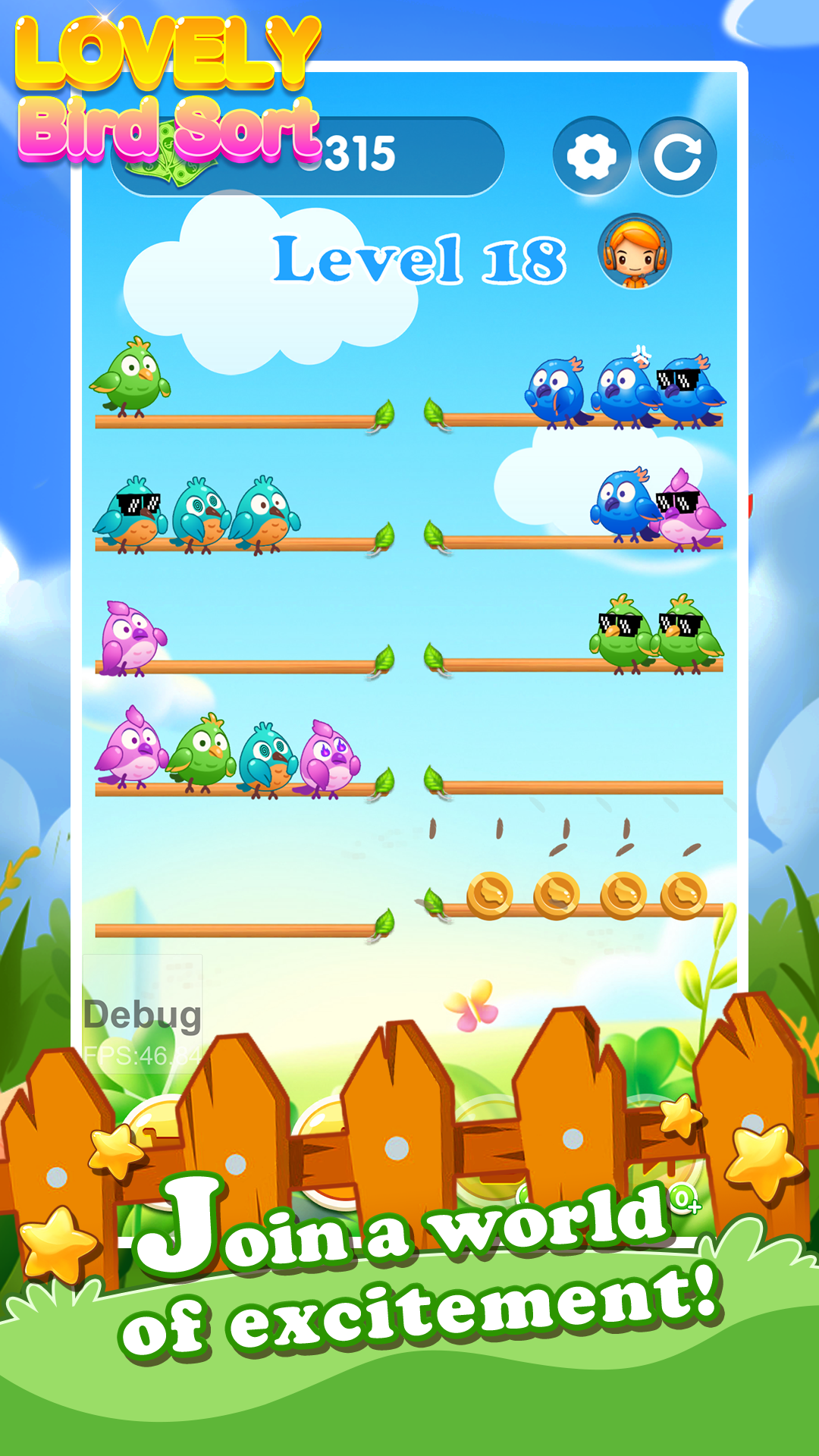 Lovely Bird Sort Game Screenshot