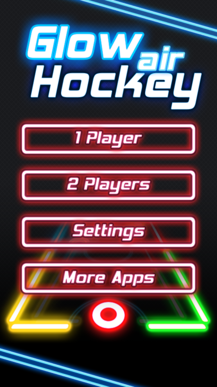 Glow Air Hockey ゲームのスクリーンショット
