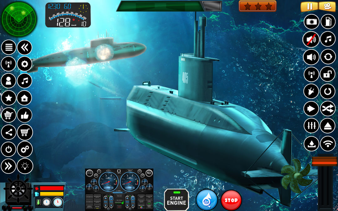 잠수함 해군 전함 전투 게임 스크린 샷