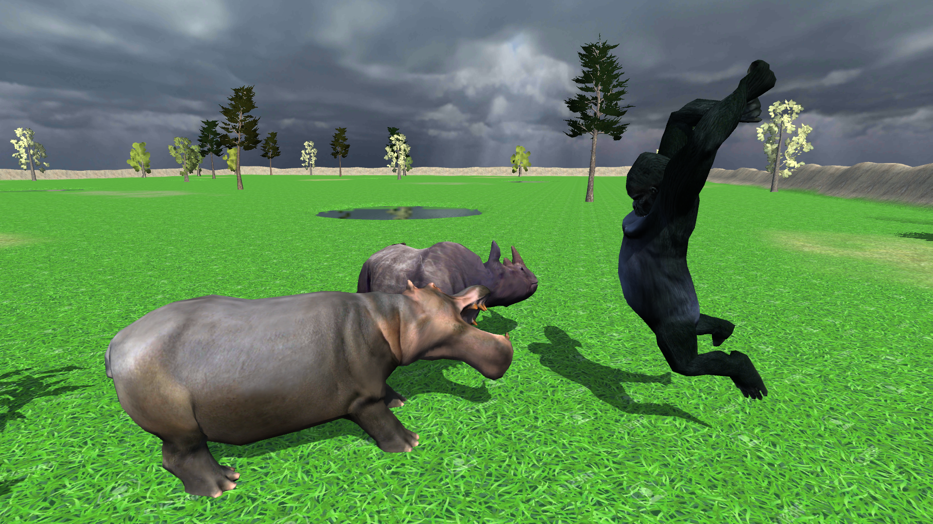 Screenshot 1 of 憤怒的河馬攻擊模擬器 1.1