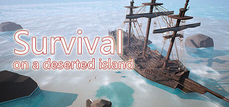 Banner of Survival on a deserted island 