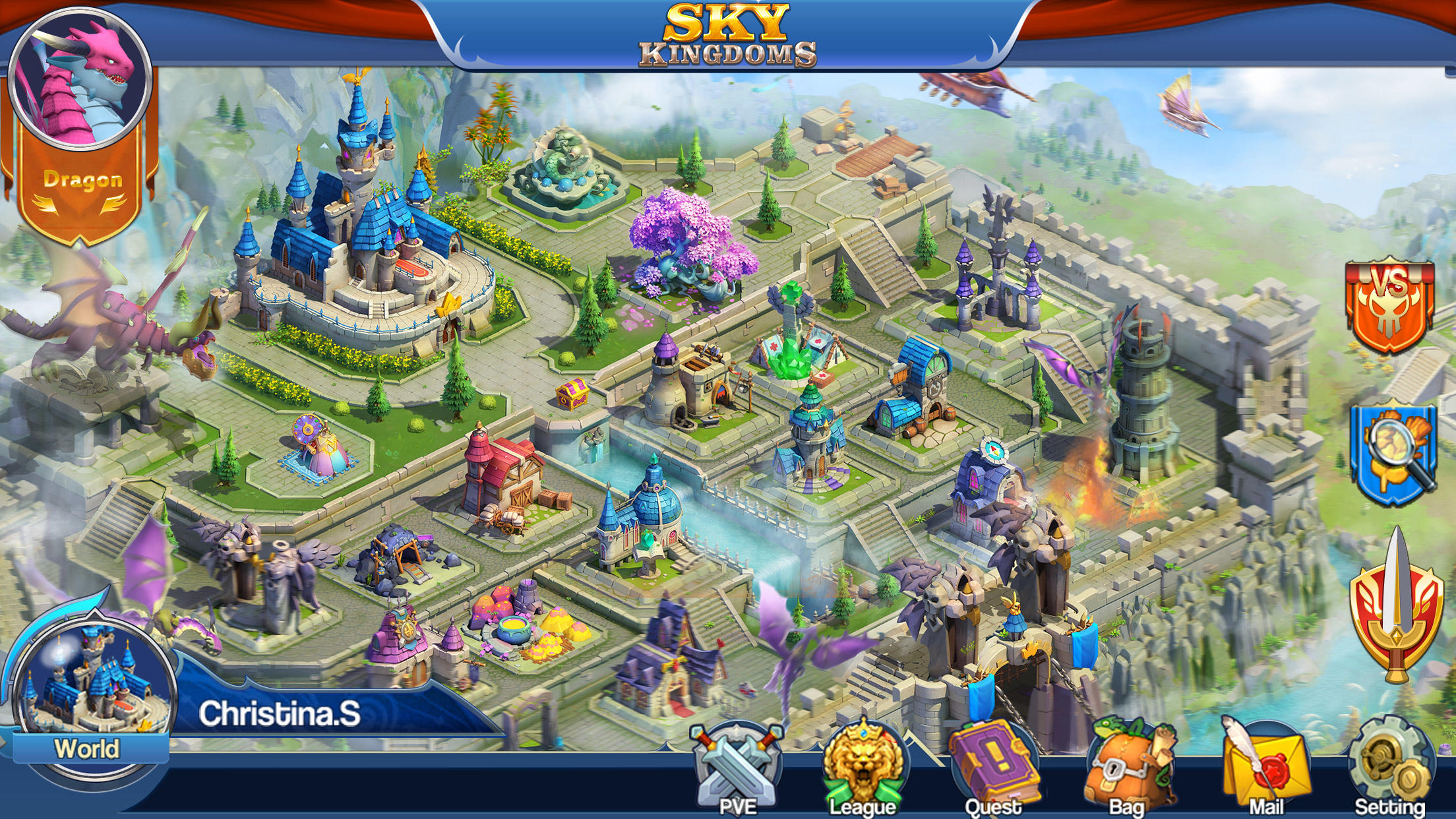 Screenshot 1 of Sky Kingdoms - ล้อมปราสาท 2.0.1