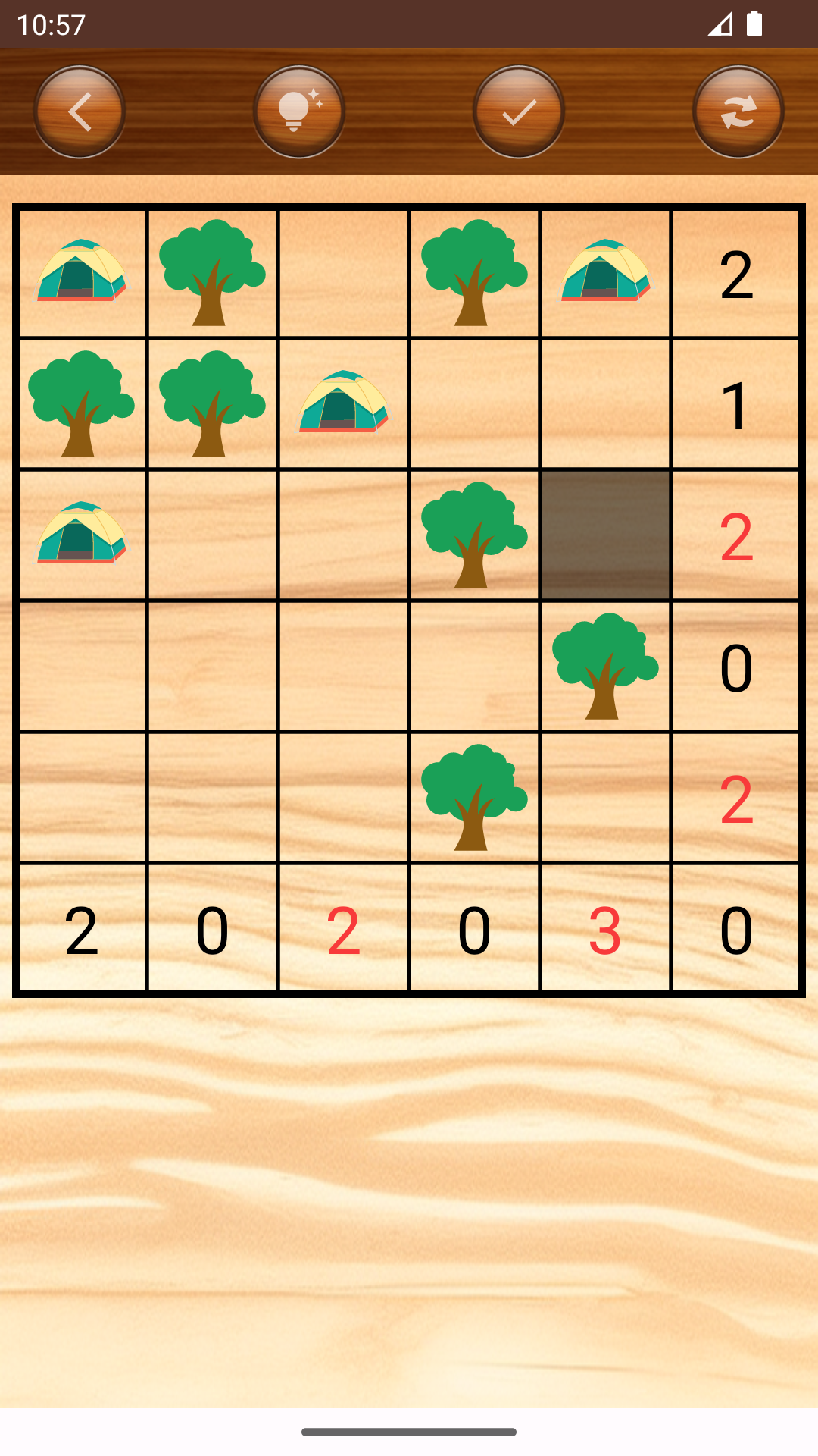 Tents Puzzle: Find the Tents Game Screenshot