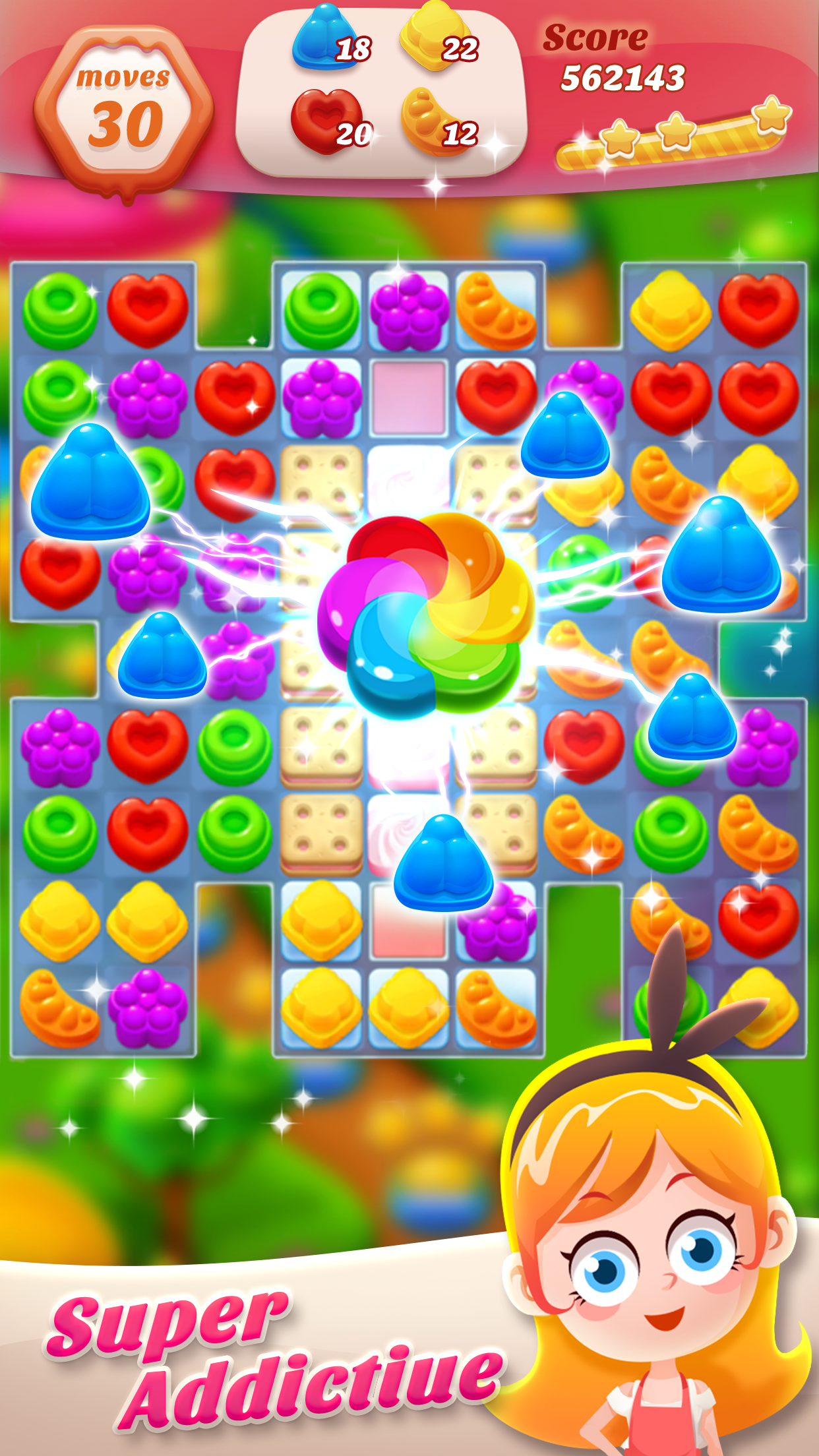 Screenshot 1 of Jelly Crush - เกมจับคู่ 3 ตัวและปริศนาฟรี 2019 1.0.6