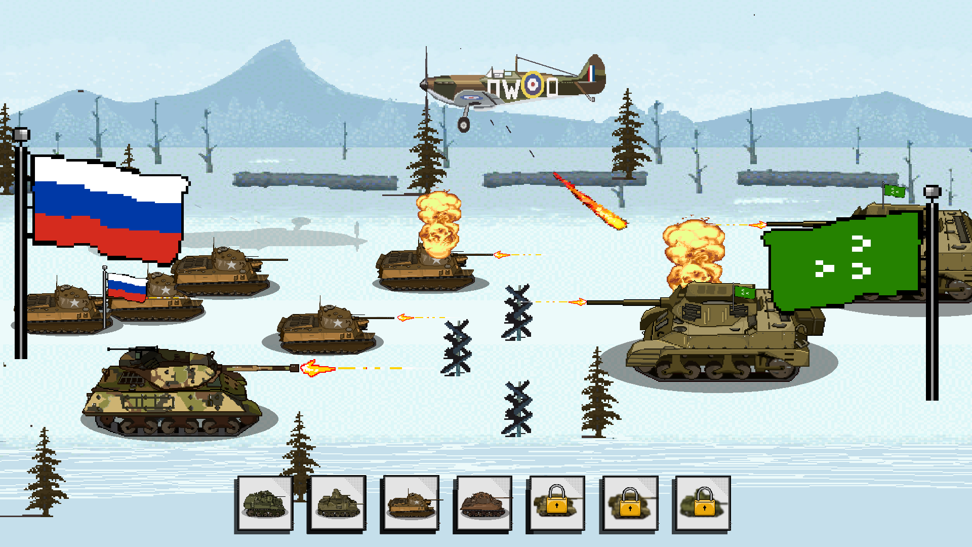 Captura de Tela do Jogo Tank Warzone 1945: Pixel WW2