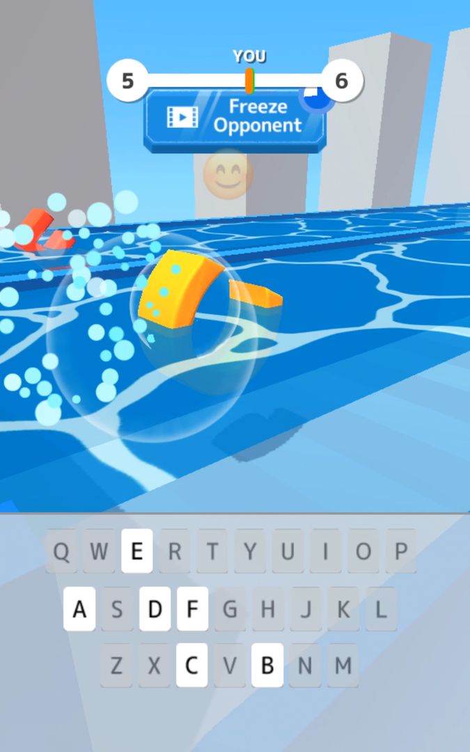 Screenshot of Type Spin: alphabet run game