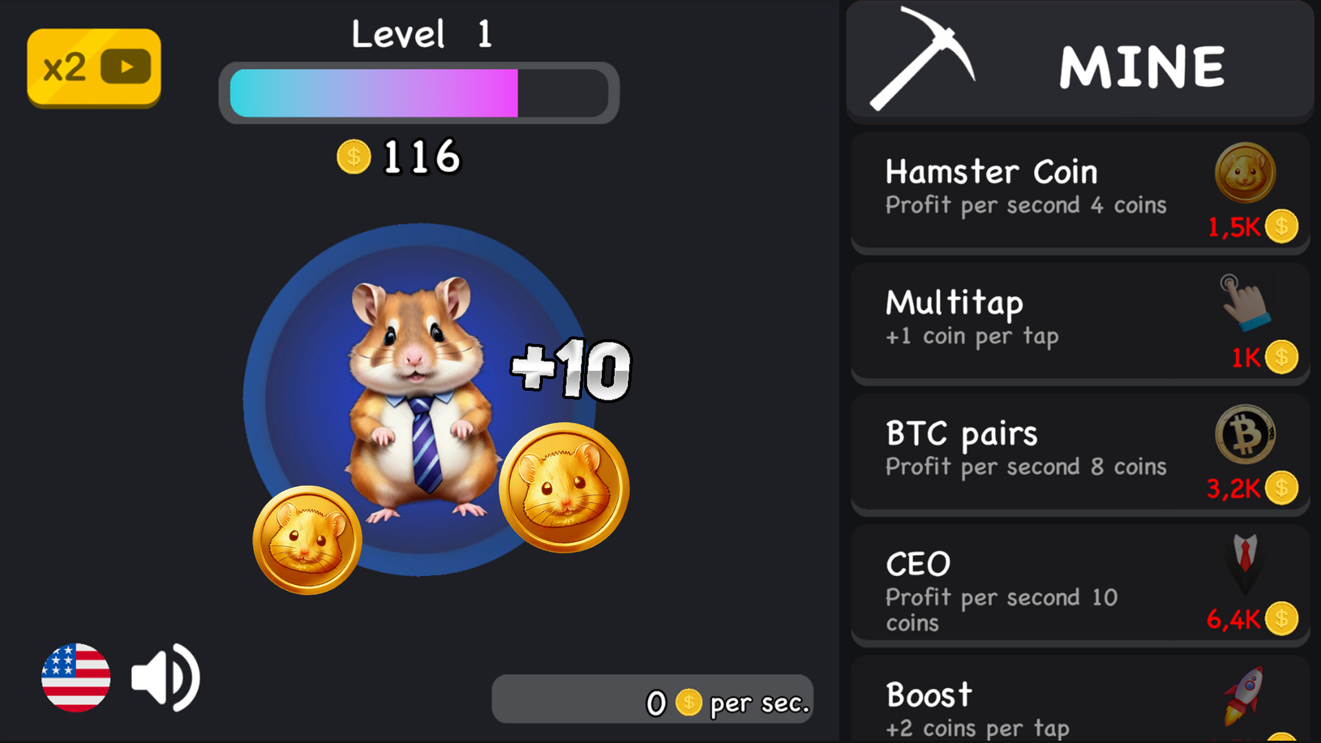 Hamster Kombat Coin ゲームのスクリーンショット