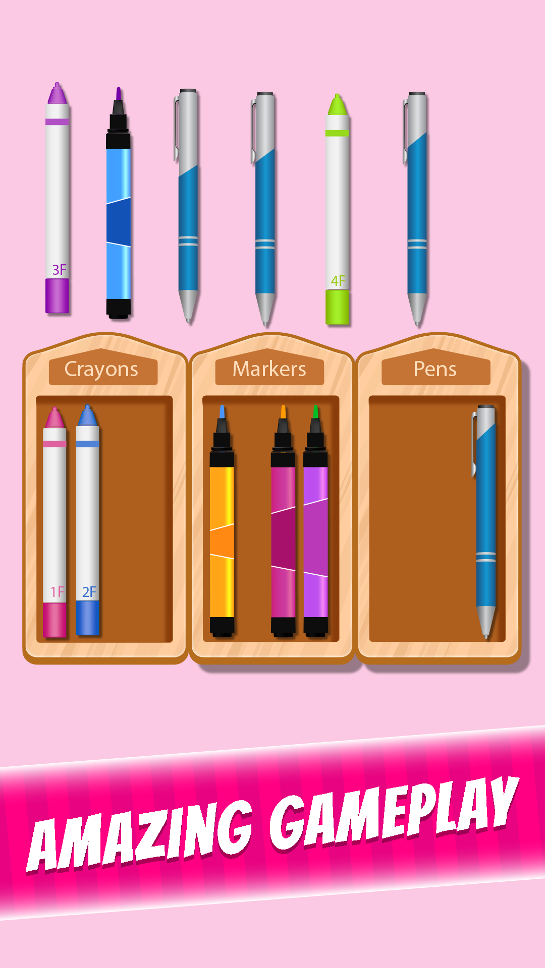 Arrange Right Stationery Sort Game Screenshot