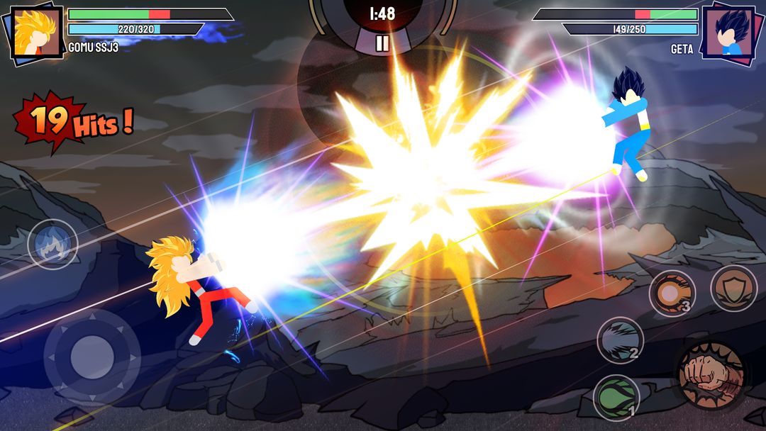 Screenshot of Stickman Warriors - Super Dragon Shadow Fight