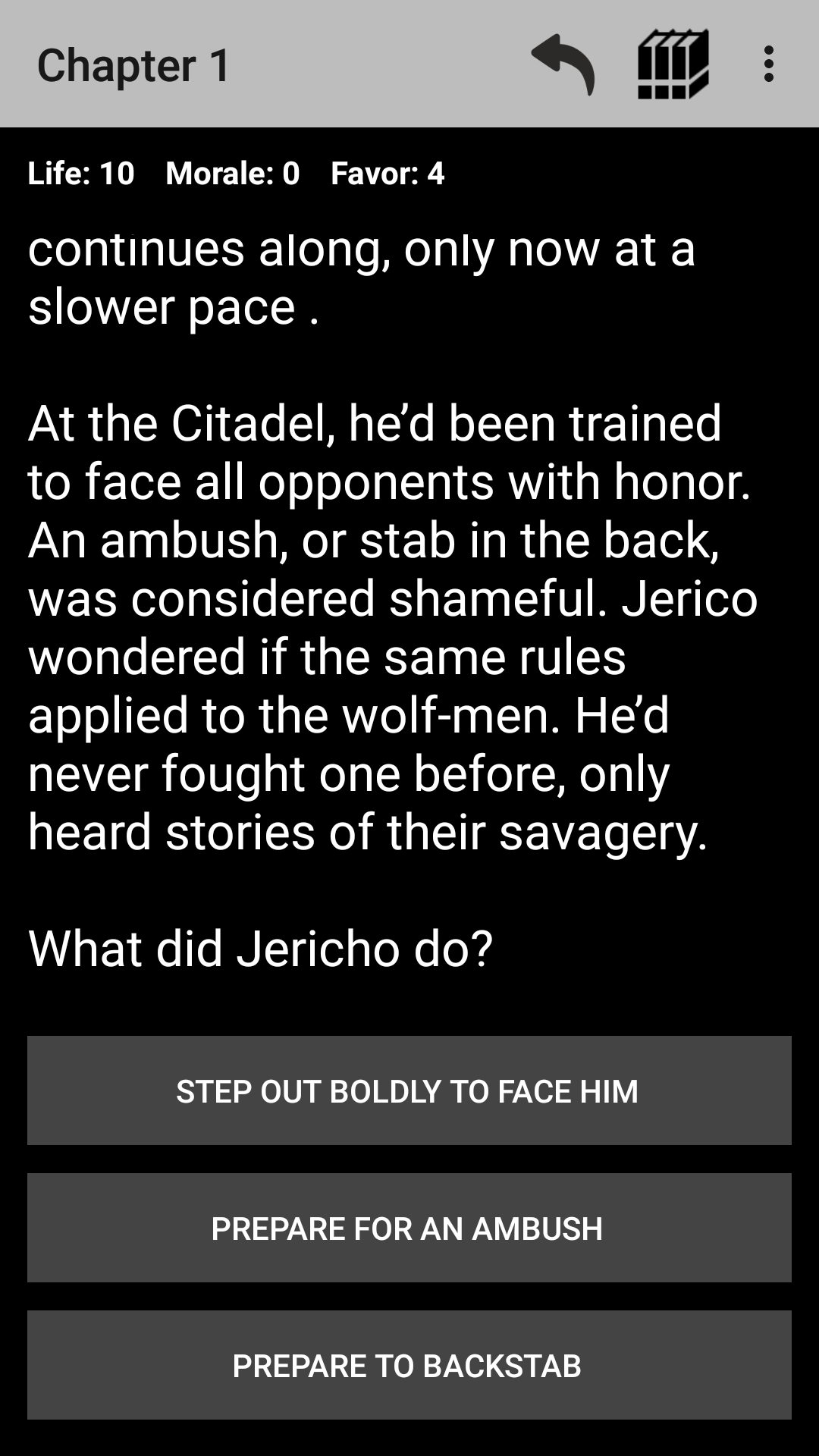 Paladins: Text Adventure RPG Game Screenshot