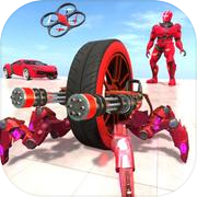 स्पाइडर कार व्हील रोबोट गेम - ड्रोन रोबोट गेम्स 3 डी