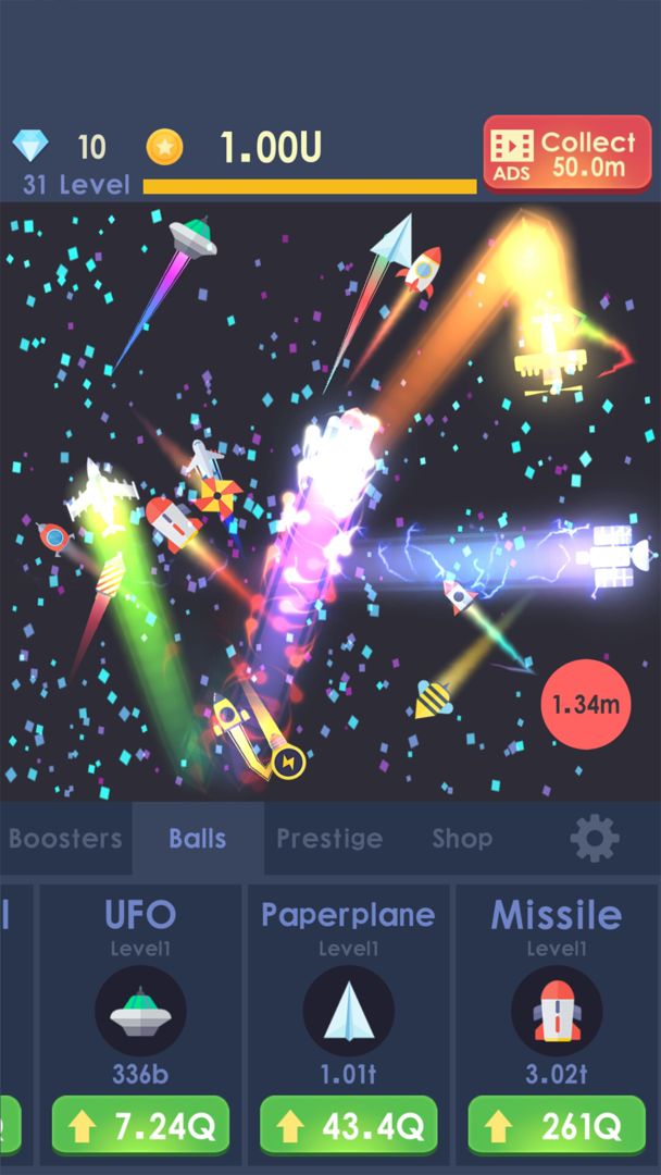 Screenshot of Idle Rocket - Aircraft Evolution & Space Battle