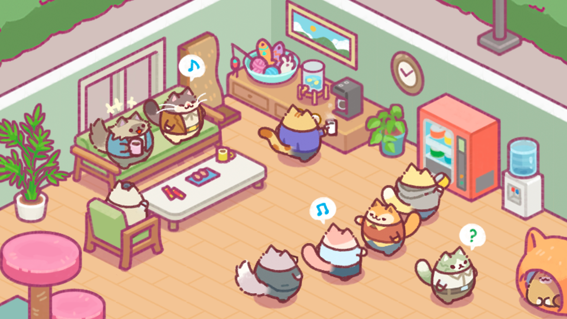 건물주 고양이 키우기: 귀여운 타이쿤 게임 게임 스크린 샷