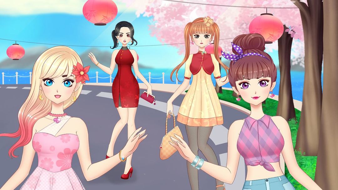 애니메이션 소녀 패션 : 메이크업 및 차려 입다 게임 스크린 샷