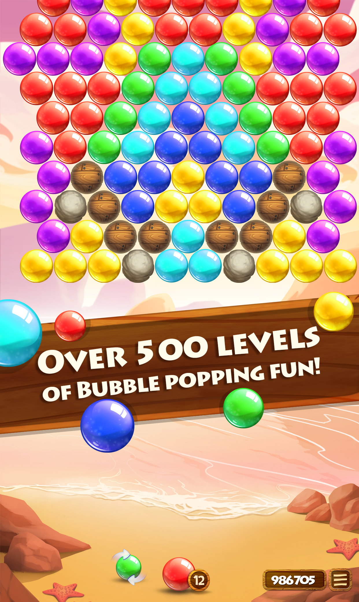 Paradise Pop Bubble Shooter Game Screenshot