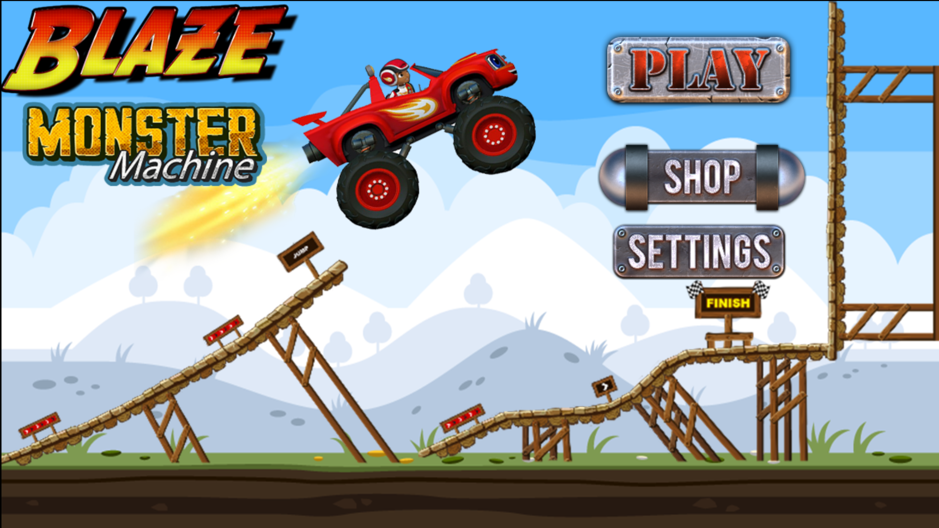 Screenshot of Blaze Aj and monster machines racing challenge 2