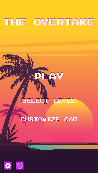 The Overtake - retro race game Game Screenshot