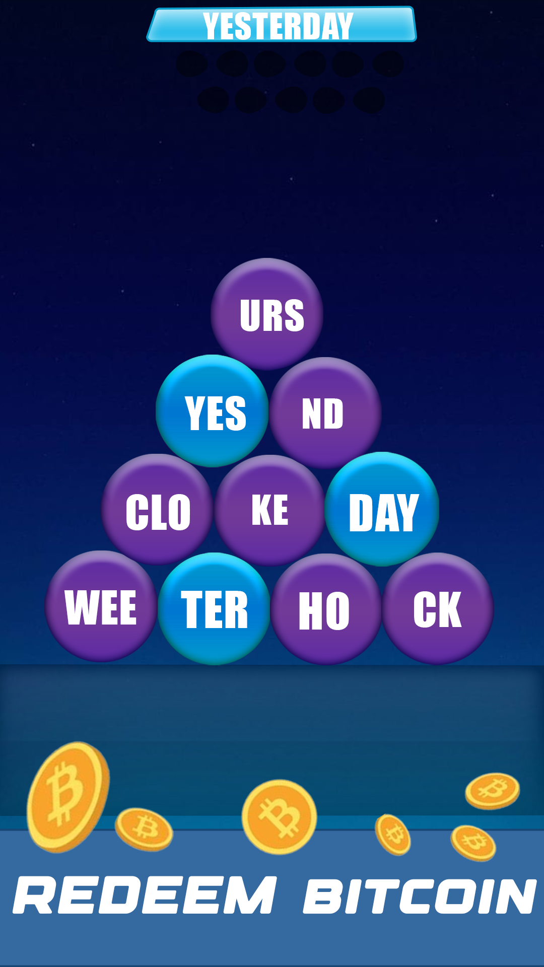 Word Infinity - Earn BTC & ETH Game Screenshot