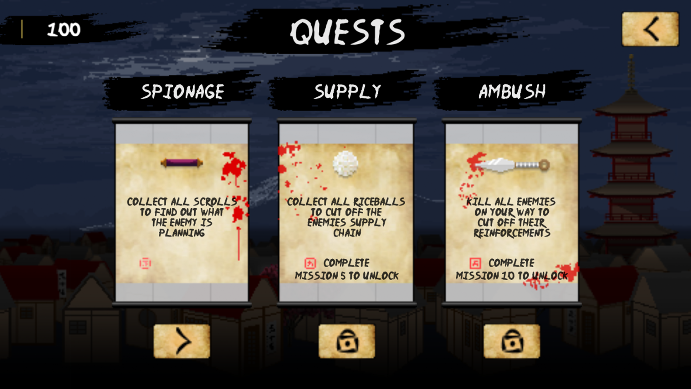 Ninja Scroller - The Awakening Game Screenshot