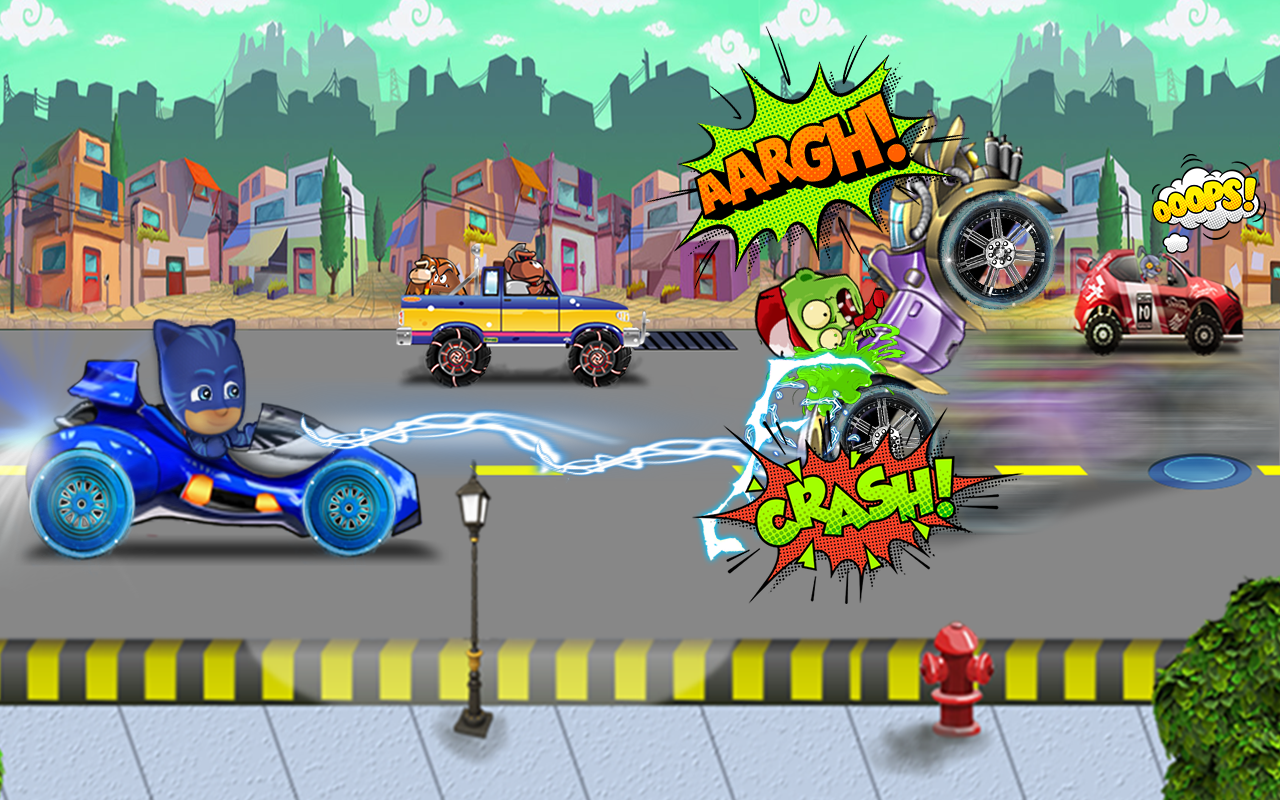 Road  Kids Mask Battle Zombies Game Screenshot