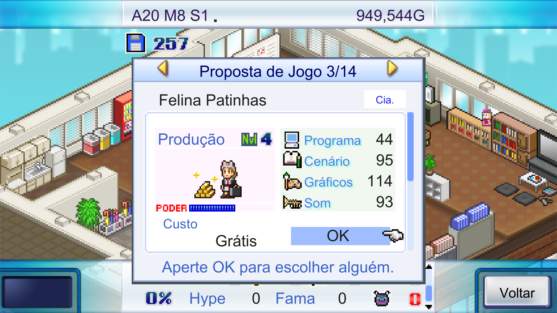 Captura de Tela do Jogo Game Dev Story