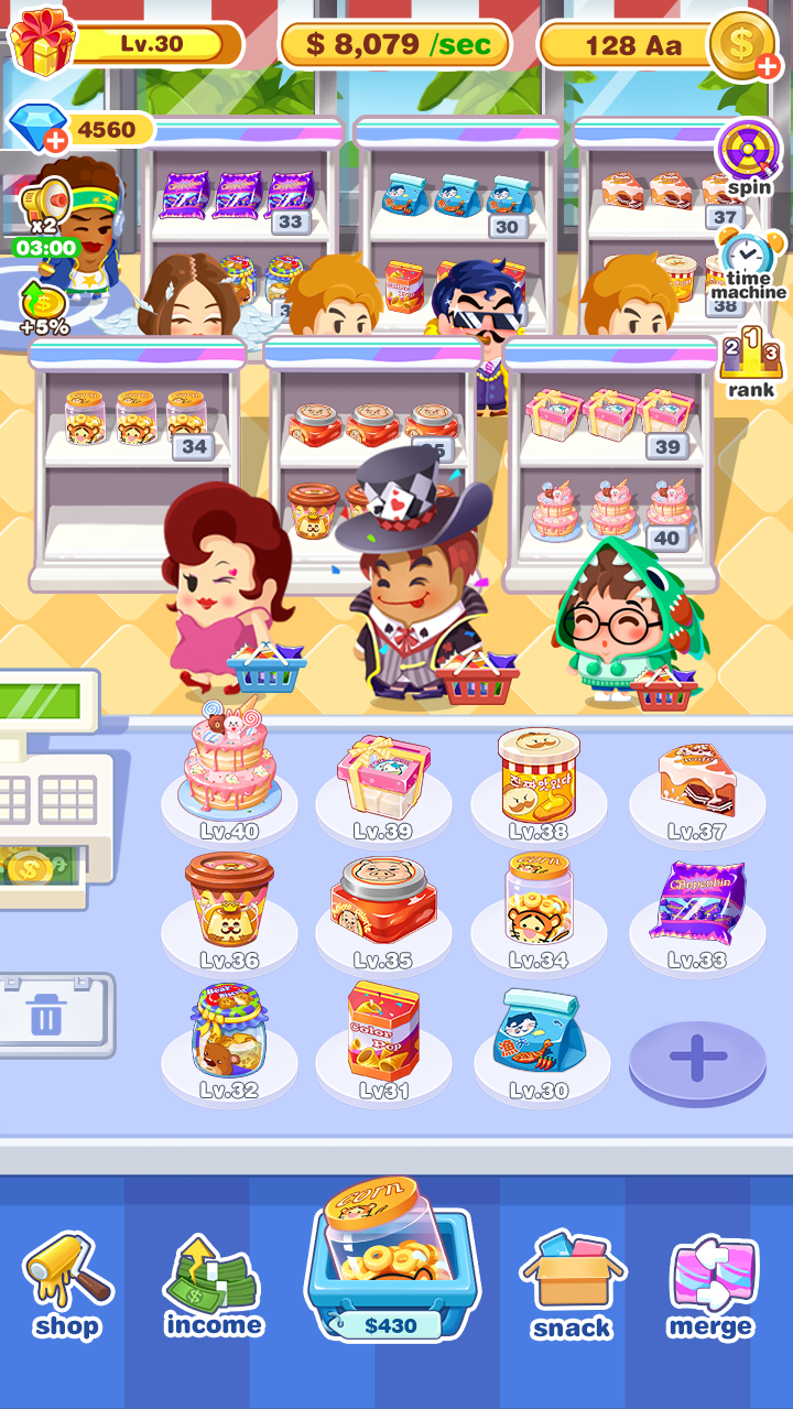 Crazy Snack- Click&Merge Game Screenshot