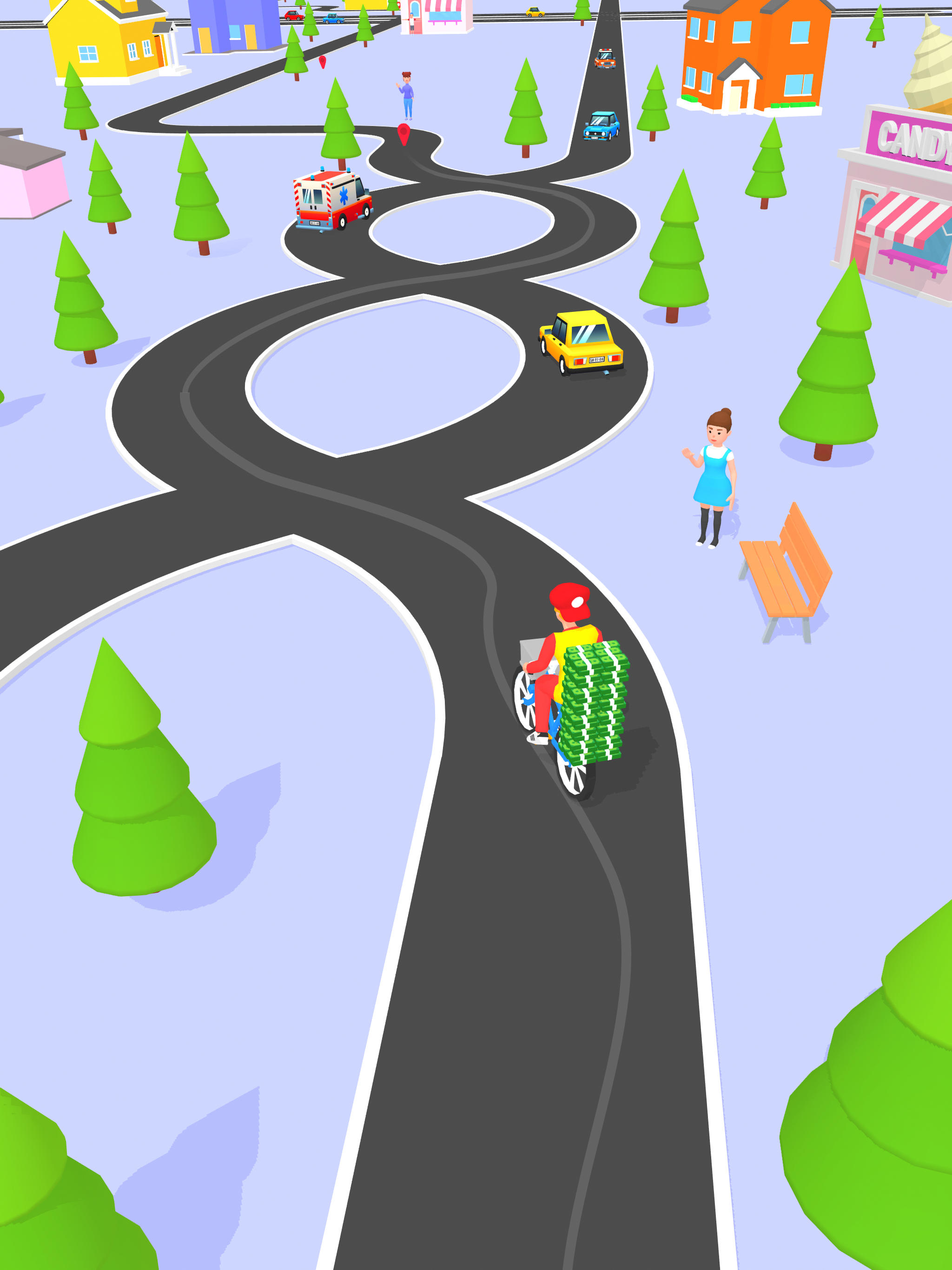 Pizza Delivery Game: Bike Game Game Screenshot