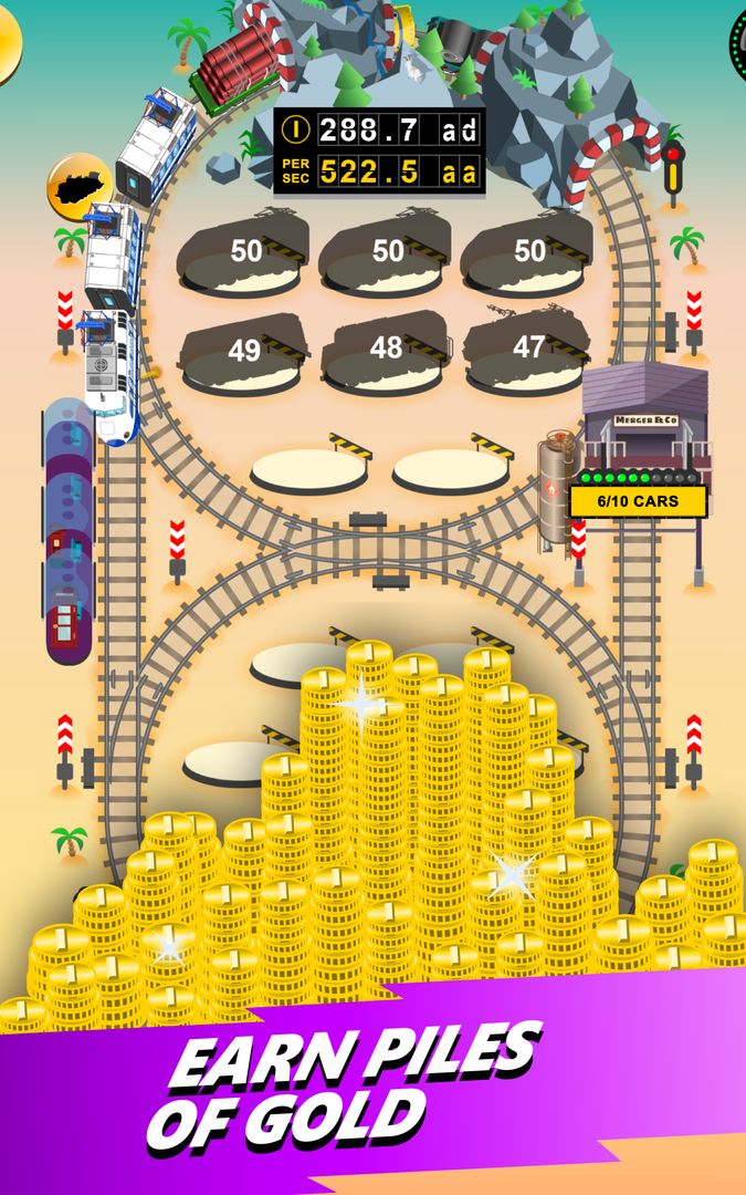 Screenshot of Train Merger Idle Train Tycoon