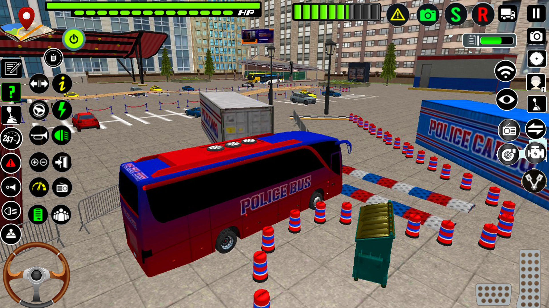 Cuplikan Layar Game Police Bus Parking Game 3D