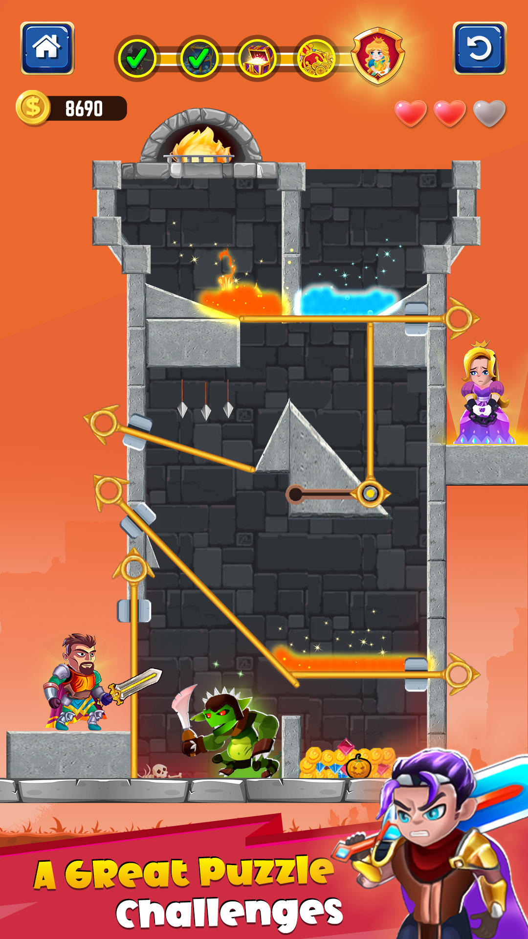 Screenshot of Hero Rescue : Pin Puzzle