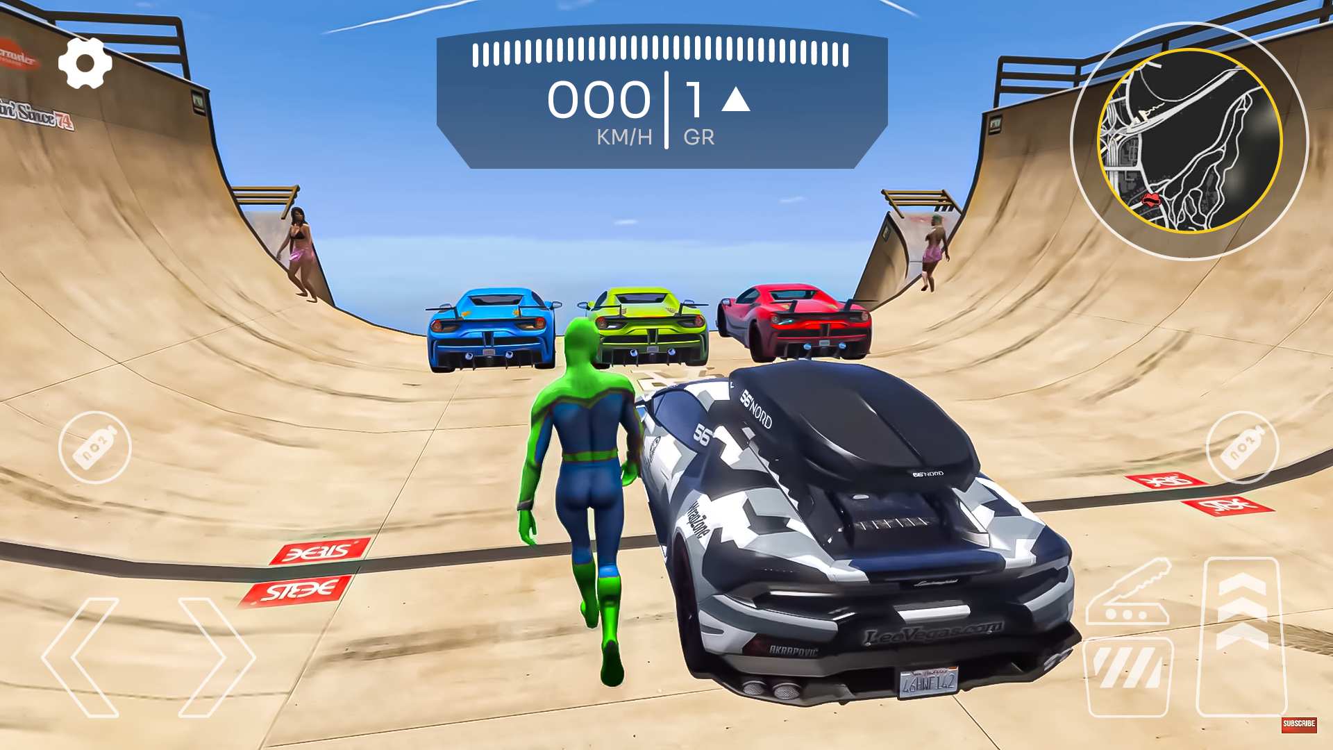 Screenshot 1 of Супергеройская машина Mega Ramp Jump V 1.1.0