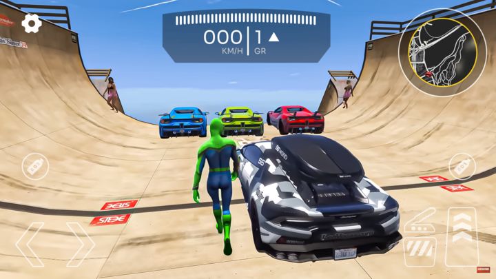 Screenshot 1 of Superhero Car Mega Ramp Jump V 1.1.0