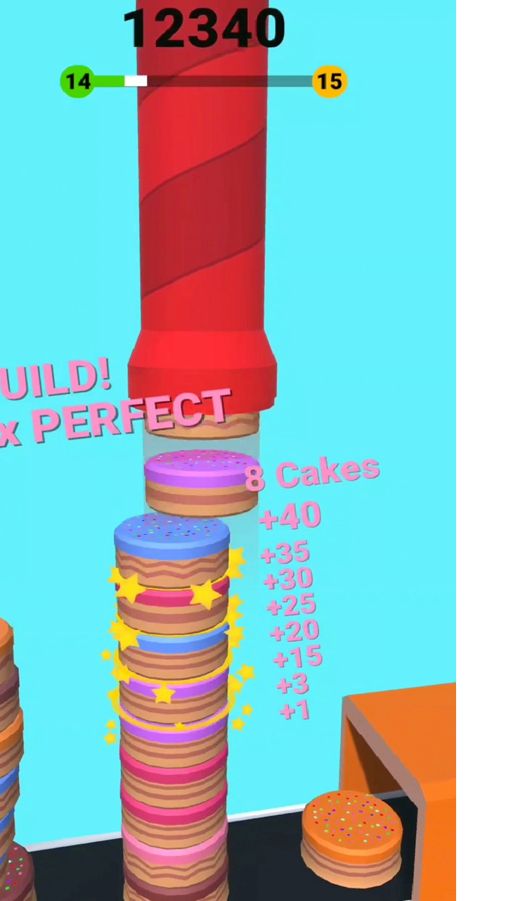 Cake Tower Stack Game Screenshot