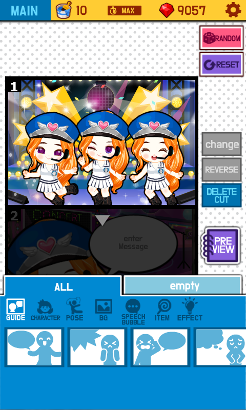 웹툰메이커:아이돌 이야기 - 쉬운 웹툰 만들기 게임 스크린샷
