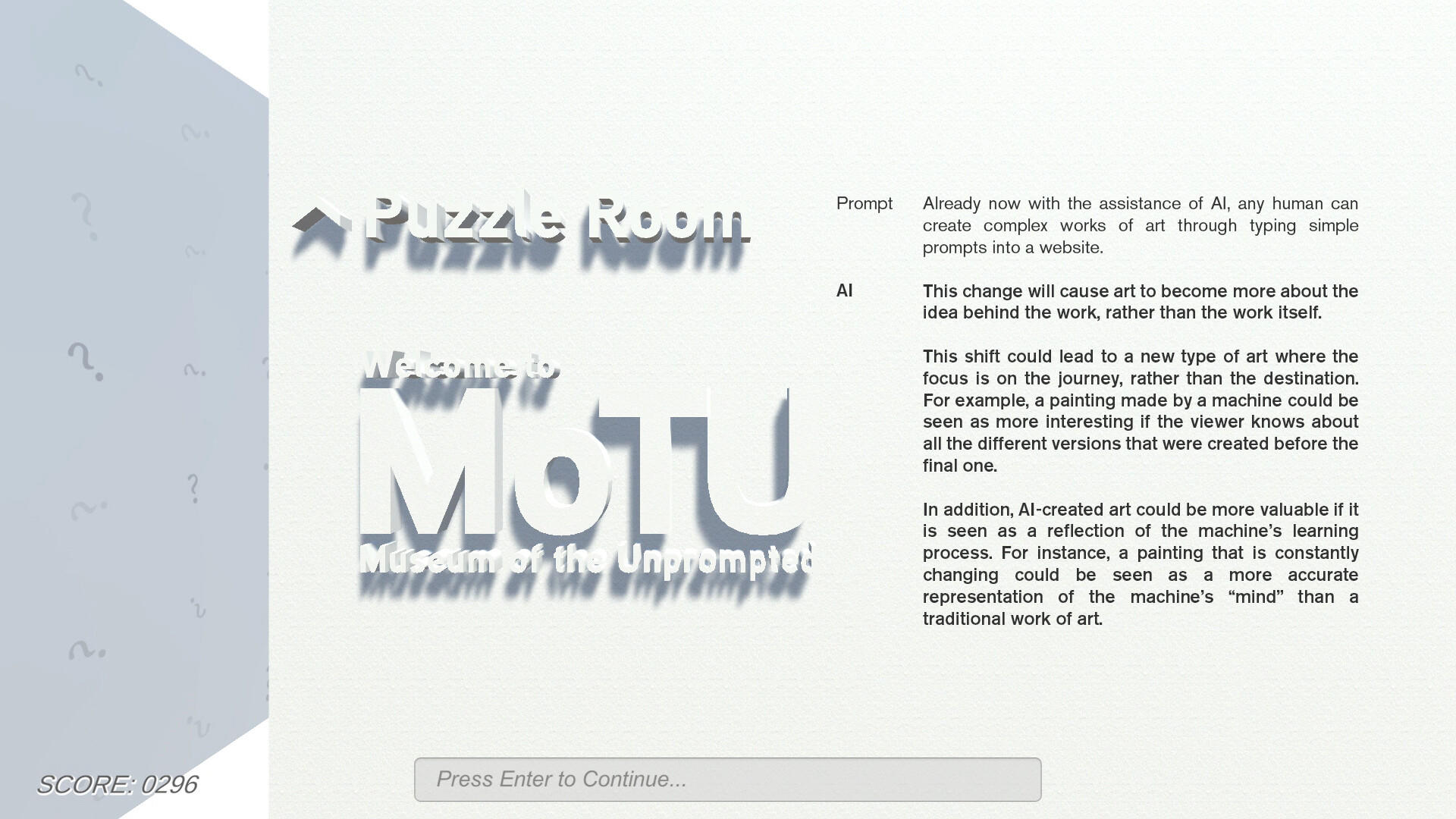 Unprompted Game Screenshot