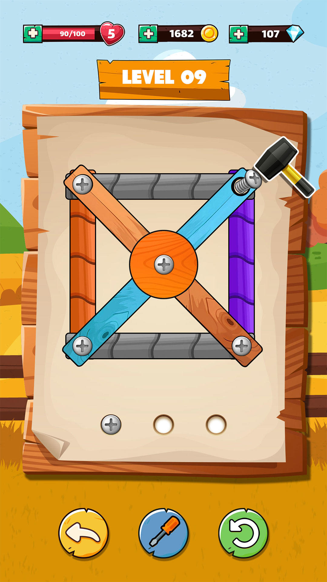 Wood Nuts Unscrew Puzzle Bolts Game Screenshot