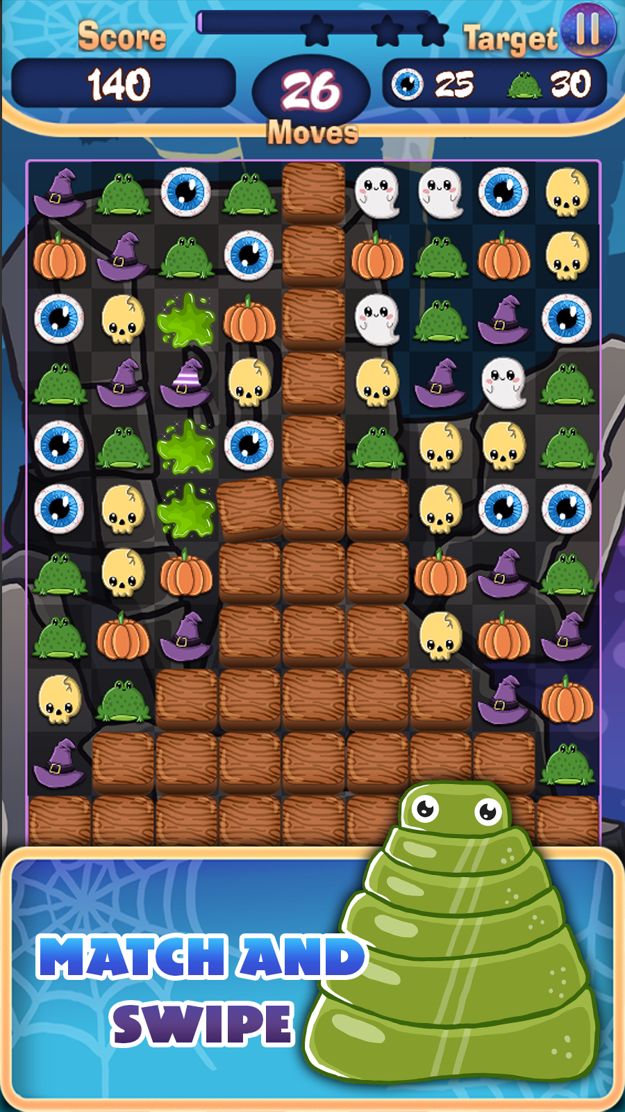 Match 3 - Spooky Hotel ภาพหน้าจอเกม