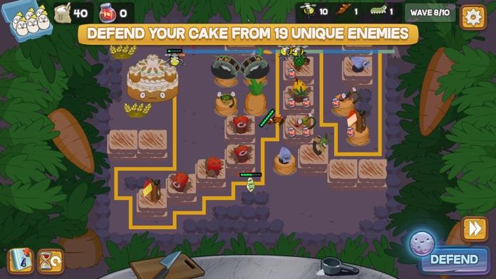 Defend the Cake Tower Defense ゲームのスクリーンショット