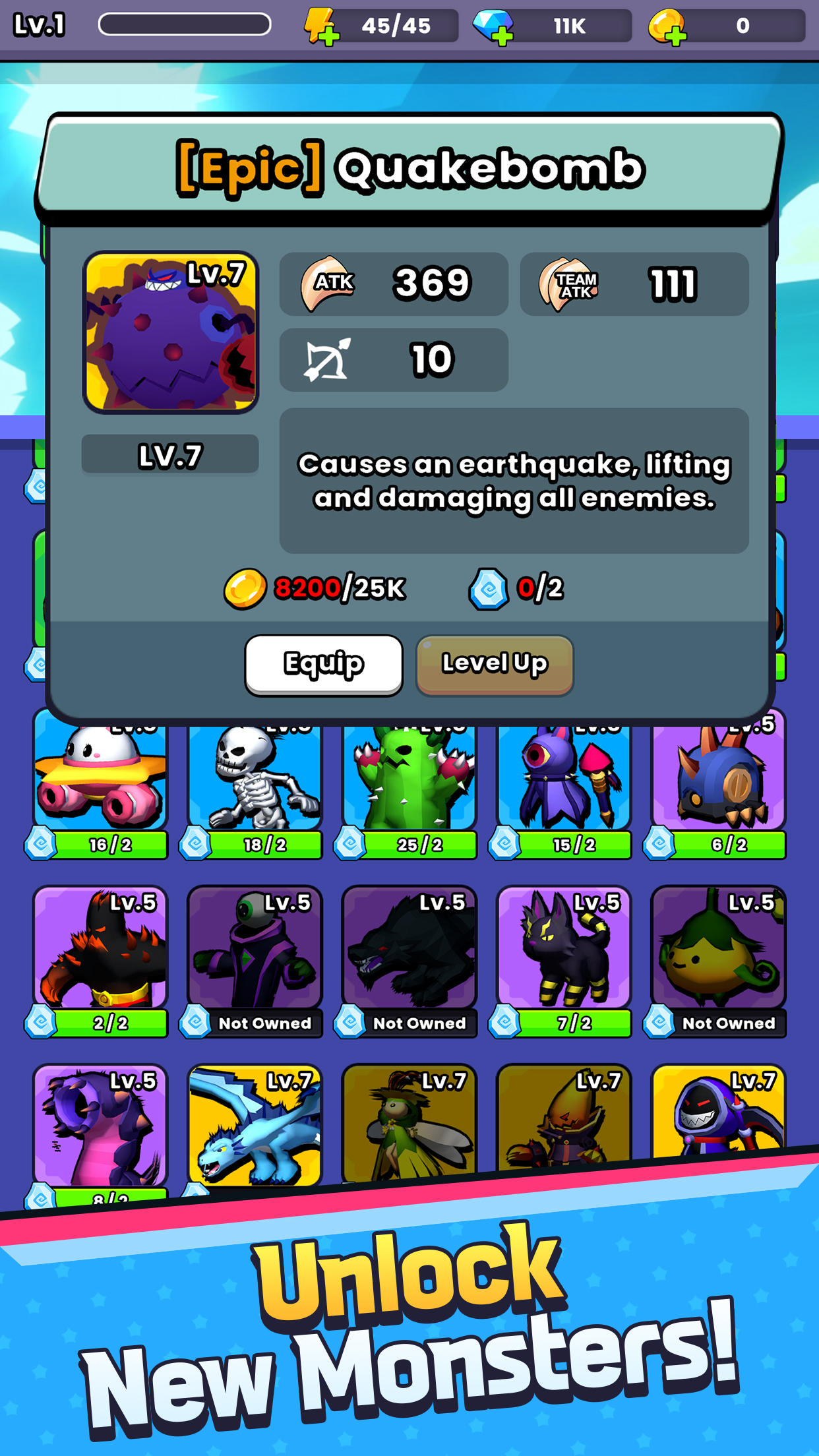 Monstars Evolution Defense TD Game Screenshot